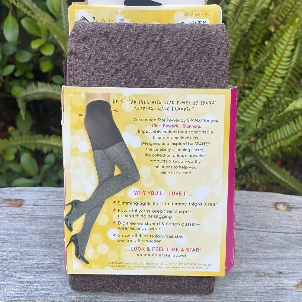 NWT Star Power by SPANX Shaping Tights Heathered Brown Size A. Slimming